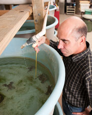 Dr. Lance Yonkos in Aquatic Lab