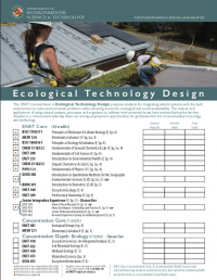 Ecological Technology Design Major Curriculum Sheet